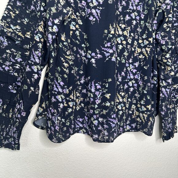French Connection Brigin Collette Floral Smocked Ruffle Tiered Blouse S - Picture 11 of 13